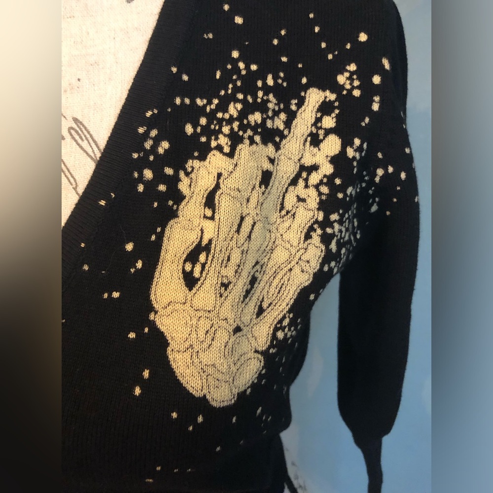 RAT BABY spike detail skeleton finger cropped cardigan sweater - Picture 3 of 7